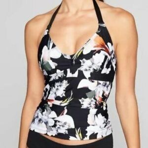 ATHLETA Polynesian Floral Halter Tankini Top